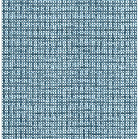 Manhattan Comfort Miramar Zia Blue Basketweave 33 ft L X 205 in W Wallpaper BR4014-26442